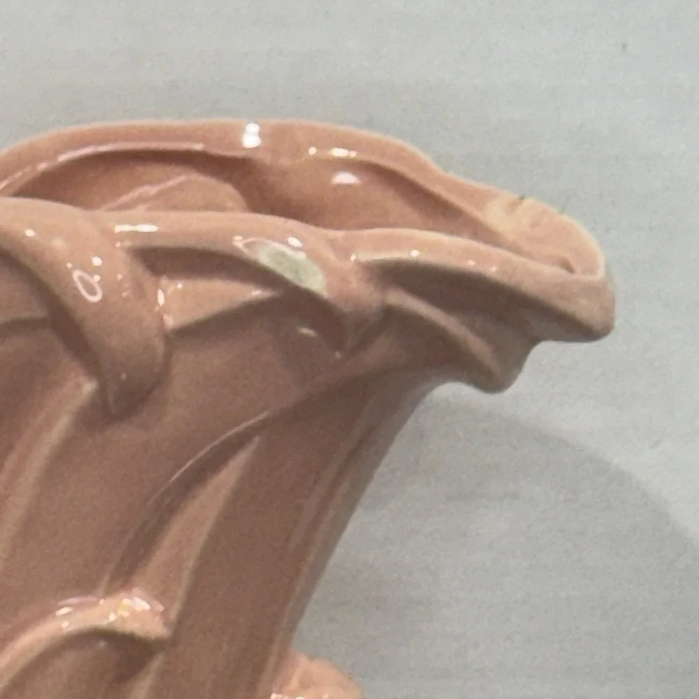 Vintage McCoy Pottery Swan Vase Pink ‎ MCM 9